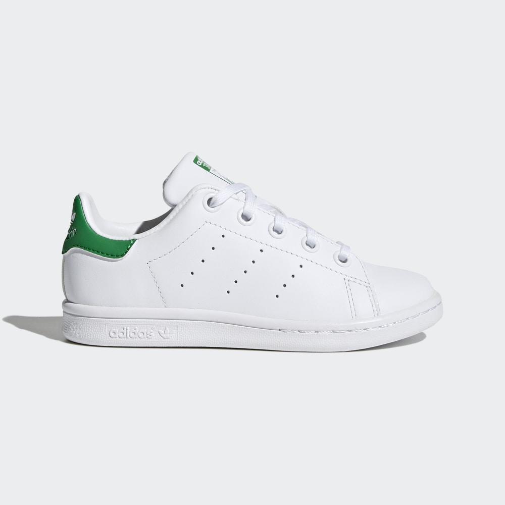 Adidas Girls' Stan Smith Originals Shoes White/Green Ireland BA8375